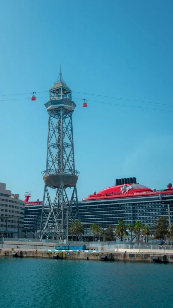 Kabelbaan van Barcelona van ver weg